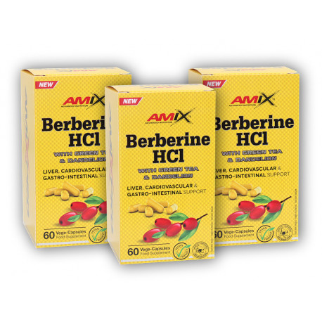 3x Berberină HCl + Ceai Verde și Păpădie 60 capsule