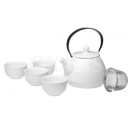 Set Alba - Ceainic + 4 căni