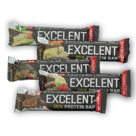 Baton proteic Excelent 25% 85g fără gluten - tort cu căpșuni în ciocolată cu lapte