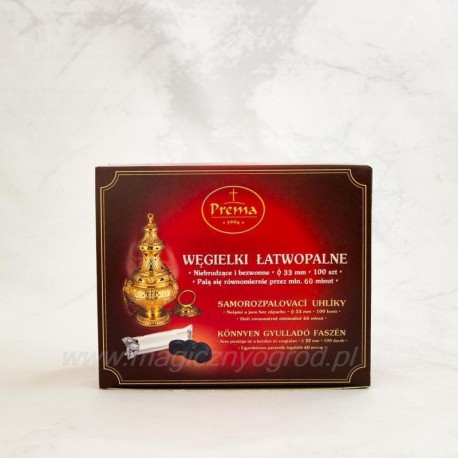 Cărbuni pentru tămâie, rășini, uleiuri Prema - Carton - 10 buc 40mm