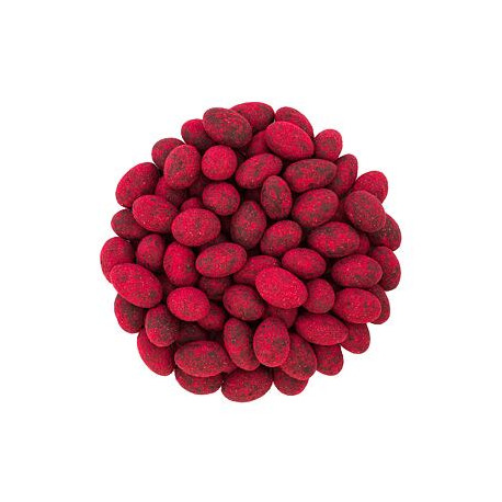 Migdale în ciocolată neagră cu zmeură - 200g