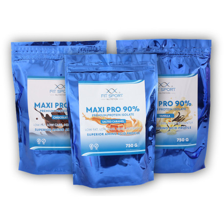 3x Maxi Pro 90% 750g - ciocolată albă cu nucă de cocos