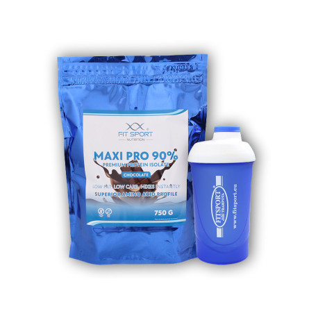 Maxi Pro 90% 750g + Shaker Fitsport - Caramel Sărat