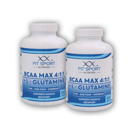 2x BCAA MAX 4:1:1 + L-Glutamină 240 capsule