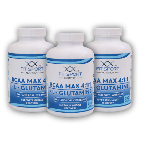 3x BCAA MAX 4:1:1 + L-Glutamină 240 capsule