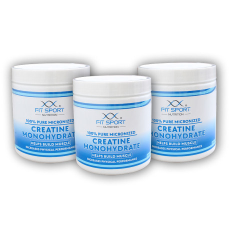 3x Creatină Micronizată 100% Pură Monohidrat 330g