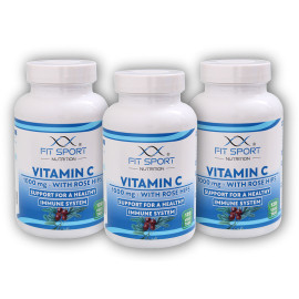 3x vitamina C 1000mg cu măceșe 120 comprimate vegetale