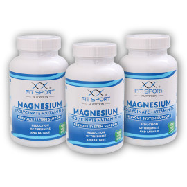 3x Bisglicinat de Magneziu + Vitamina B6 120 capace vegetale - Magneziu