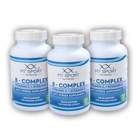 3x B-Complex + Vitamina C + Vitamina E 100 capsule vegetale