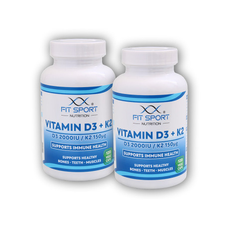 2x Vitamina D3 + K2 120 capsule vegetale