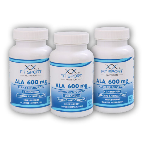 3x ALA 600mg Acid alfa lipoic + crom 120 tablete - Acid alfa lipoic