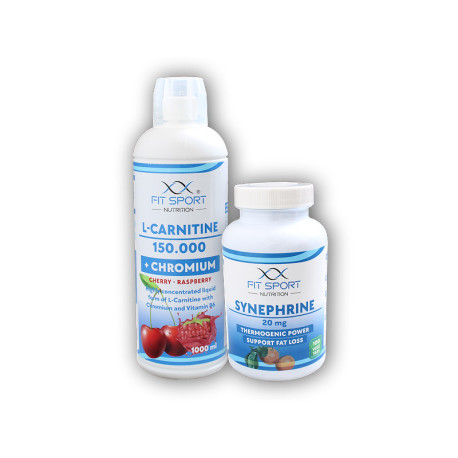 L-Carnitină 150000 + Crom l000ml + Sinefrină 20mg 100 capace vegetale - cireș zmeură