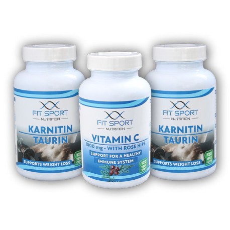 2x Carnitină Taurină 120cp + Vit C 120cps