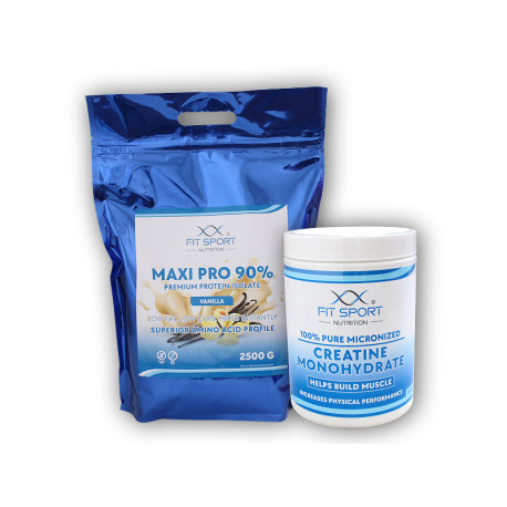 Maxi Pro 90% 2500g + Creatină 550g GRATUIT - banană