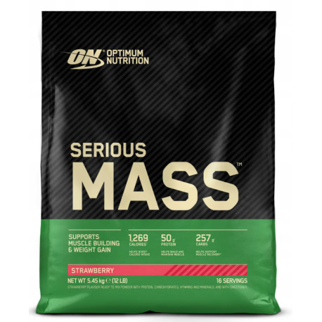 Optimum Nutrition Serious Mass 5450g Căpșuni