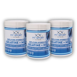 3x Gelatină Hidrolizată 100% Pură + MSM 500 Capsule - Gelatină + MSM