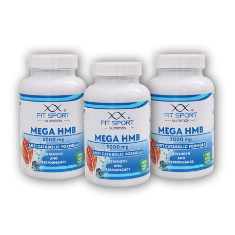 3x Mega HMB 3000mg, 120 căciuli vegetale