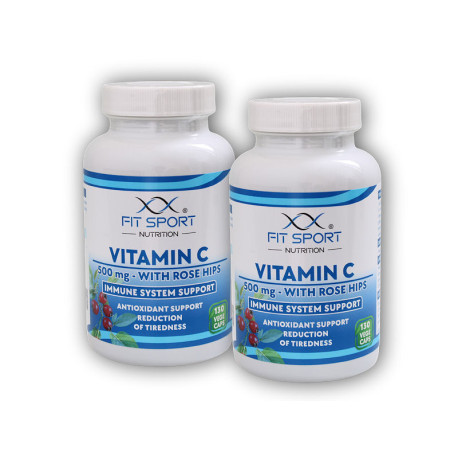 2x vitamina C 500mg cu măceșe roz 130 de căciuli vegetale