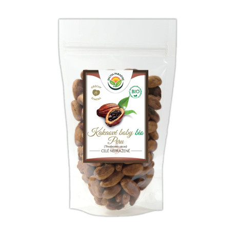 Boabe de cacao neprăjite, întregi, necurățate Peru BIO 1000g