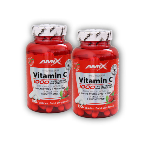 2x vitamina C 1000mg + măceșe 100 cps