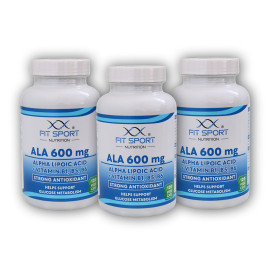 3x ALA 600mg Acid Alfa Lipoic + Vitamina B1,B5,B6 120 de capsule vegetale