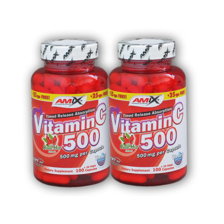 2x vitamina C 500mg + Rose Hips 125 capsule