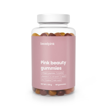 Pink Beauty Gummies - BeastPink - starfruit papaya cherry - 60 de capsule.
