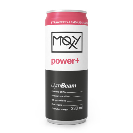 Băutură energizantă MOXY power+ 330 ml - GymBeam - Limonadă cu căpșuni
