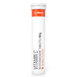 Vitamina C 1000 mg efervescent - GymBeam - portocaliu - 20 tablete.