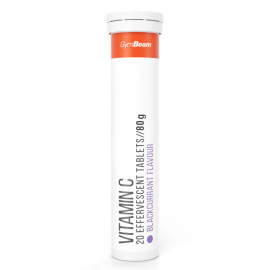 Vitamina C 1000 mg efervescent - GymBeam - coacăze negre - 20 tablete.