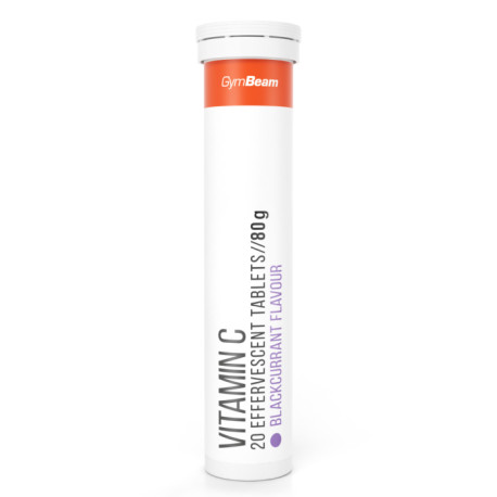 Vitamina C 1000 mg efervescent - GymBeam - coacăze negre - 20 tablete.