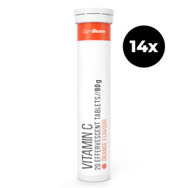 Vitamina C 1000 mg spumant - GymBeam - portocaliu - 14 x 20 pastile