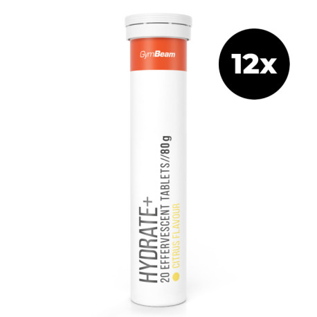 Hydrate+ Sparkling - GymBeam - Citrice - 12 x 20 tablete