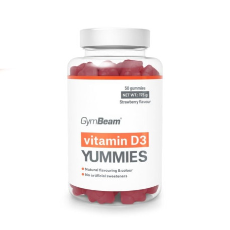 Vitamin D3 Yummies - GymBeam - Căpșuni - 50 de pliculețe.