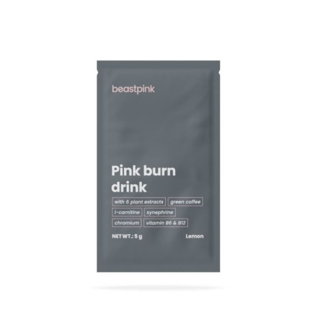 Mostră de băutură Pink Burn - GymBeam - lămâie - 5 g