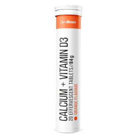 Calciu + vitamina D3 efervescent - GymBeam - portocaliu - 20 comprimați.