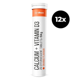 Calciu + Vitamina D3 Spumant - GymBeam - Portocaliu - 12 x 20 comprimate