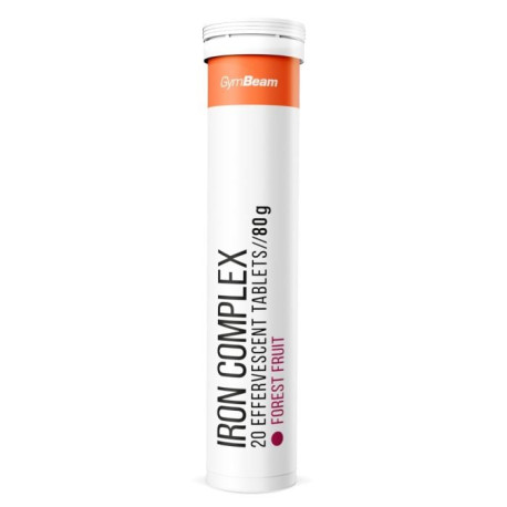 Complexul de fier sparkling - GymBeam - fructe de pădure - 20 tab.
