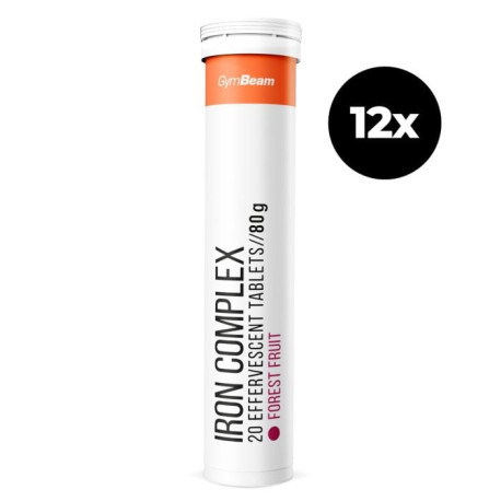 Iron Complex sparkling - GymBeam - fructe de pădure - 12 x 20 tab