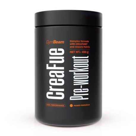 CreaFue Pre-antrenament - GymBeam - fructul pasiunii mango - 450 g