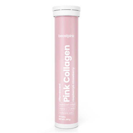 Colagenul roz sclipitor - BeastPink - Căpșuni cu zmeură - 20 tablete.