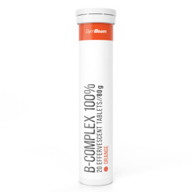 B-Complex 100% sclipitor - GymBeam - portocaliu - 20 de tablete.