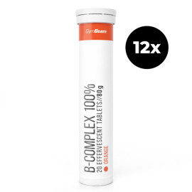 B-Complex 100% Sparkling - GymBeam - Portocaliu - 12 x 20 tablete