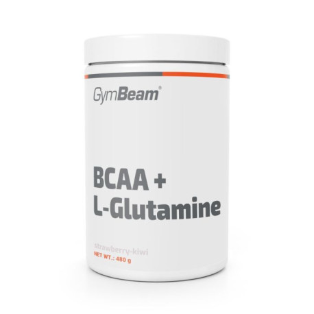BCAA + L-Glutamină – GymBeam - Kiwi Căpșună - 480 g