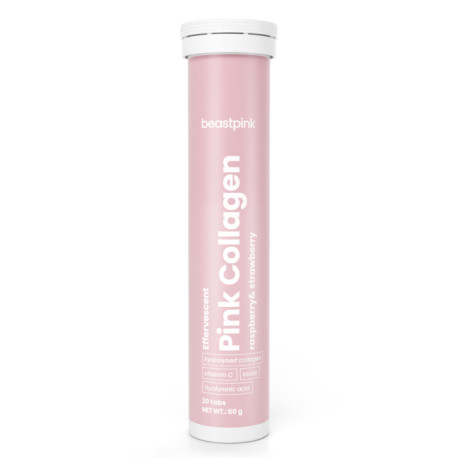 Colagenul roz sclipitor - BeastPink - Căpșuni cu zmeură - 20 tablete.