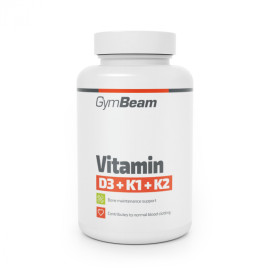 Vitamina D3+K1+K2 - GymBeam - fără aromă - 60 de pliculețe.
