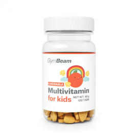 Multivitamine, pastile pentru supt pentru copii - GymBeam - portocaliu - 120 tablete.