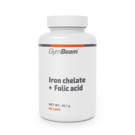 Chelat de fier + acid folic - GymBeam - 90 de pliculețe.