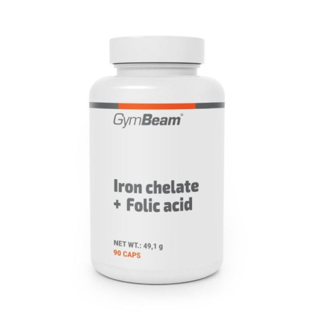 Chelat de fier + acid folic - GymBeam - 90 de pliculețe.