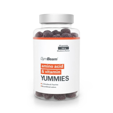 Bomboane de jeleu cu aminoacizi și vitamine - GymBeam - Afine - 240 g